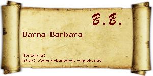 Barna Barbara névjegykártya