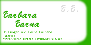 barbara barna business card